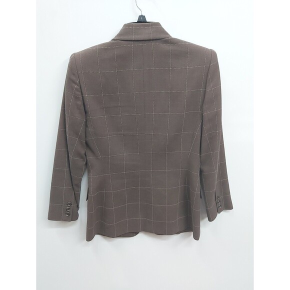 Ellen Tracy Women's Brown Square Stich Petite Blazer Size 2p - Picture 2 of 13